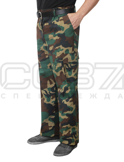 Брюки летние Трофей цв.кмф зелёный тк.рип-стоп 1